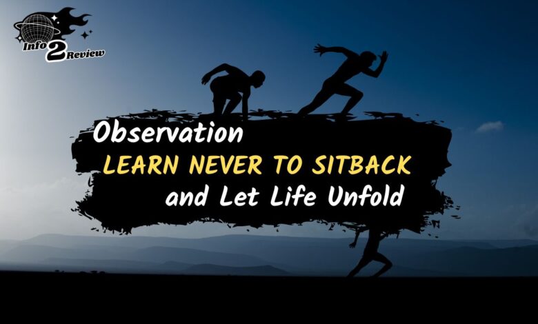 The Art of Observation: Learn Never to SitBack and Let Life Unfold